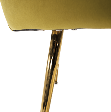 Křeslo ve stylu Art-deco, hořčicová Velvet látka/gold chrom-zlatý, NOBLIN