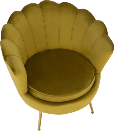 Křeslo ve stylu Art-deco, hořčicová Velvet látka/gold chrom-zlatý, NOBLIN