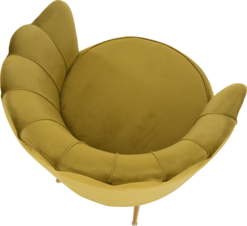 Křeslo ve stylu Art-deco, hořčicová Velvet látka/gold chrom-zlatý, NOBLIN