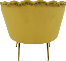 Křeslo ve stylu Art-deco, hořčicová Velvet látka/gold chrom-zlatý, NOBLIN