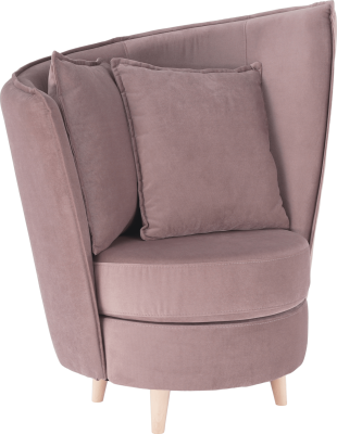Křeslo ve stylu Art Deco, růžová Kronos látka / dub, ROUND NEW