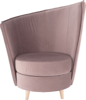 Křeslo ve stylu Art Deco, růžová Kronos látka / dub, ROUND NEW