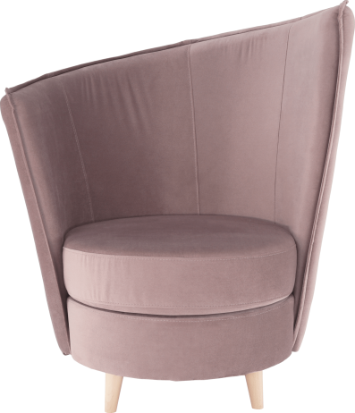 Křeslo ve stylu Art Deco, růžová Kronos látka / dub, ROUND NEW