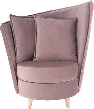Křeslo ve stylu Art Deco, růžová Kronos látka / dub, ROUND NEW