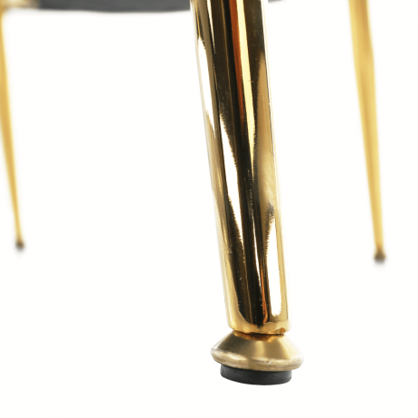 Křeslo ve stylu Art-deco, šedomodrá Velvet látka/gold chrom-zlatý, NOBLIN