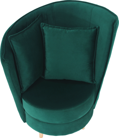 Křeslo ROUND NEW, smaragdová Kronos látka / dub