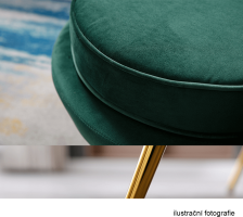 Křeslo ve stylu Art-deco, smaragdová Velvet látka / gold chrom-zlatý, NOBLIN