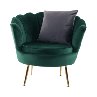 Křeslo ve stylu Art-deco, smaragdová Velvet látka / gold chrom-zlatý, NOBLIN