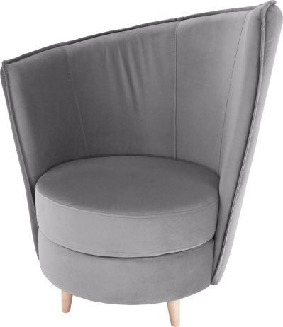Křeslo ve stylu Art Deco, světlešedá Paros látka / dub, ROUND NEW