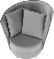 Křeslo ve stylu Art Deco, světlešedá Paros látka / dub, ROUND NEW