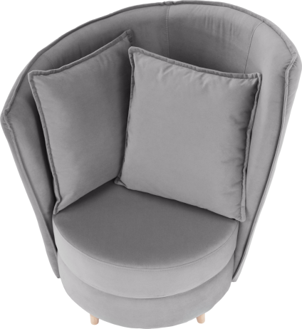 Křeslo ve stylu Art Deco, světlešedá Paros látka / dub, ROUND NEW