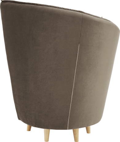 Křeslo ve stylu Art Deco, taupe hnědošedá Paros látka / dub, ROUND NEW