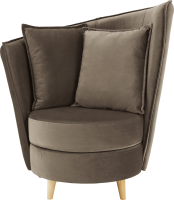 Křeslo ve stylu Art Deco, taupe hnědošedá Paros látka / dub, ROUND NEW