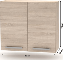 Kuchyňská linka 2,4 m, dub sonoma, NOVA PLUS