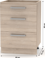 Kuchyňská linka 2,4 m, dub sonoma, NOVA PLUS