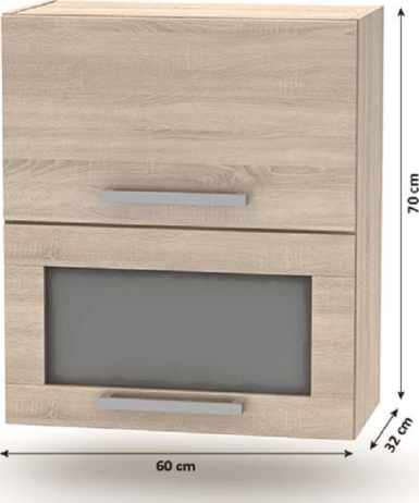 Kuchyňská linka 2,4 m, dub sonoma, NOVA PLUS