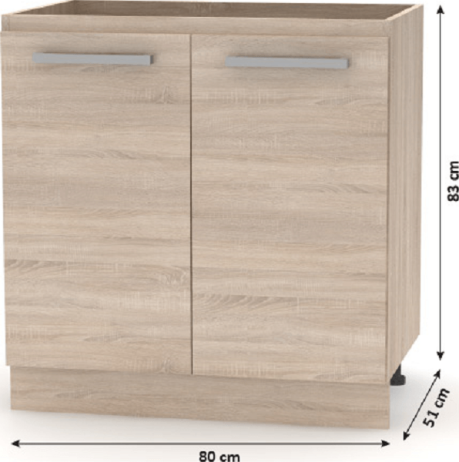 Kuchyňská linka 2,4 m, dub sonoma, NOVA PLUS