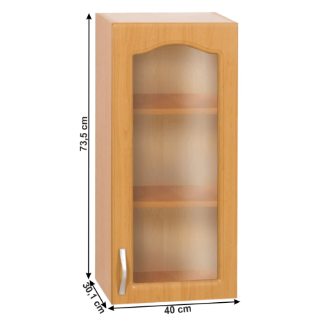 Kuchyňská horní skříňka LORA MDF NEW KLASIK W40S, olše, pravá