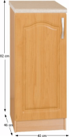 Kuchyňská skříňka  LORA MDF NEW KLASIK S40, olše, levá