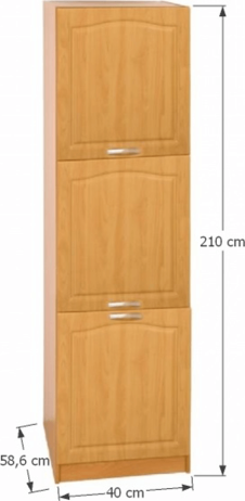 Kuchyňská skříňka LORA MDF NEW KLASIK S40 / 210/57, pravá, olše