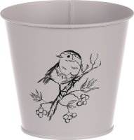 Květináč s ptáčkem KK117 GREY
