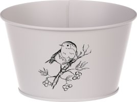 Květináč s ptáčkem KK120 GREY