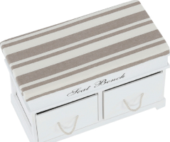 Dřevěná lavice s polštářem SEAT BENCH 1 NEW, bílá
