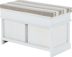Dřevěná lavice s polštářem SEAT BENCH 1 NEW, bílá