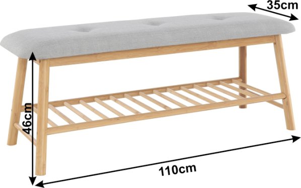 Lavice LAVIDA TYP 3, přírodní/šedá