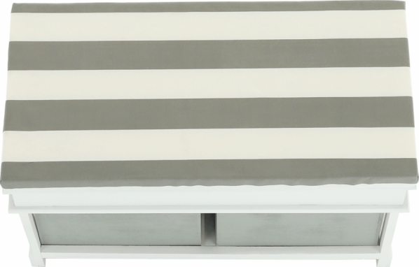 Dřevěná lavice s polštářem SEAT BENCH 2 NEW, šedá, bílá