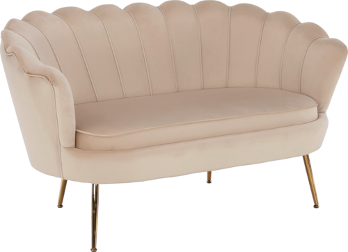 Lavice ve stylu Art-deco, béžová Velvet látka / gold chrom-zlatý, NOBLIN