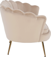 Lavice ve stylu Art-deco, béžová Velvet látka / gold chrom-zlatý, NOBLIN