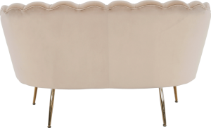 Lavice ve stylu Art-deco, béžová Velvet látka / gold chrom-zlatý, NOBLIN