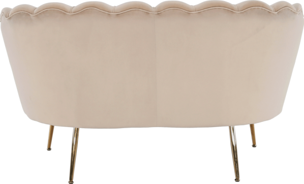 Lavice ve stylu Art-deco, béžová Velvet látka / gold chrom-zlatý, NOBLIN