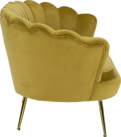 Lavice ve stylu Art-deco, hořčicová Velvet látka / gold chrom-zlatý, NOBLIN