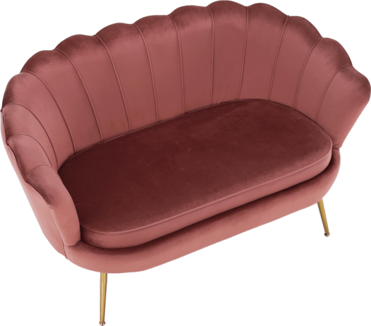 Lavice ve stylu Art-deco, růžová Velvet látka / gold chrom-zlatý, NOBLIN