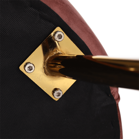 Lavice ve stylu Art-deco, růžová Velvet látka / gold chrom-zlatý, NOBLIN