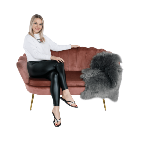 Lavice ve stylu Art-deco, růžová Velvet látka / gold chrom-zlatý, NOBLIN
