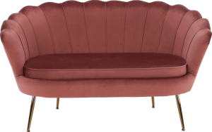 Lavice ve stylu Art-deco, růžová Velvet látka / gold chrom-zlatý, NOBLIN