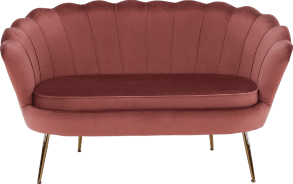Lavice ve stylu Art-deco, růžová Velvet látka / gold chrom-zlatý, NOBLIN