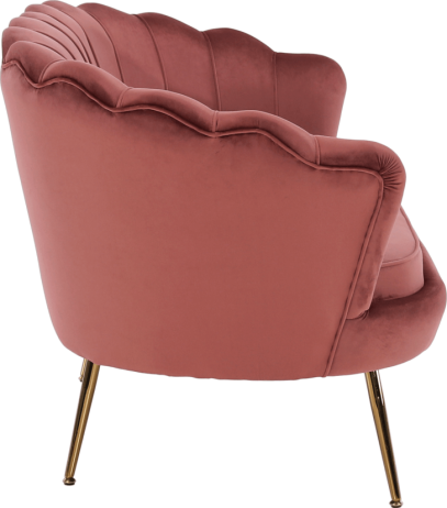 Lavice ve stylu Art-deco, růžová Velvet látka / gold chrom-zlatý, NOBLIN