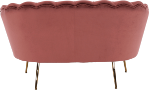 Lavice ve stylu Art-deco, růžová Velvet látka / gold chrom-zlatý, NOBLIN