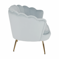 Lavice ve stylu Art-deco, šedomodrá Velvet látka / gold chrom-zlatý, NOBLIN