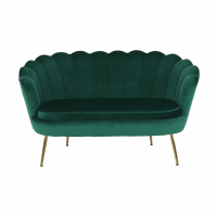 Lavice ve stylu Art-deco, smaragdová Velvet látka / gold chrom-zlatý, NOBLIN