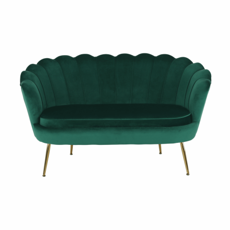 Lavice ve stylu Art-deco, smaragdová Velvet látka / gold chrom-zlatý, NOBLIN