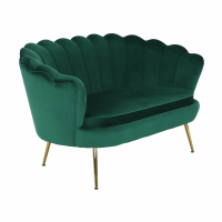 Lavice ve stylu Art-deco, smaragdová Velvet látka / gold chrom-zlatý, NOBLIN