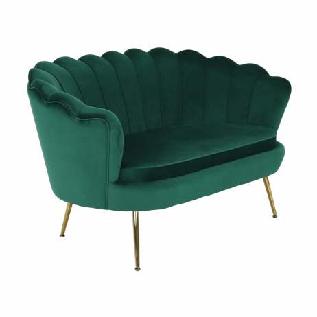 Lavice ve stylu Art-deco, smaragdová Velvet látka / gold chrom-zlatý, NOBLIN