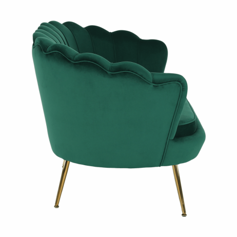 Lavice ve stylu Art-deco, smaragdová Velvet látka / gold chrom-zlatý, NOBLIN