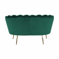 Lavice ve stylu Art-deco, smaragdová Velvet látka / gold chrom-zlatý, NOBLIN