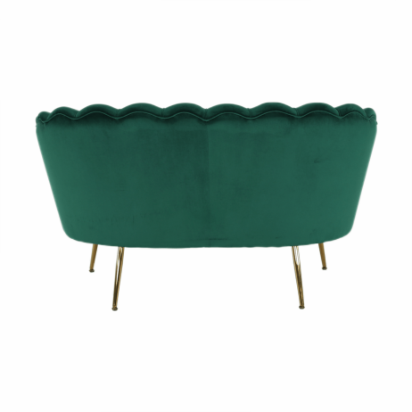 Lavice ve stylu Art-deco, smaragdová Velvet látka / gold chrom-zlatý, NOBLIN